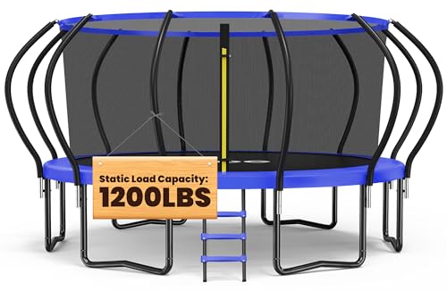 ORCC 1200LBS Weight Capacity Trampoline 16 15 14 12 10 8FT Outdoor Yard Trampolines for Kids Adults Outdoor Yard Trampolines for Kids Adults
