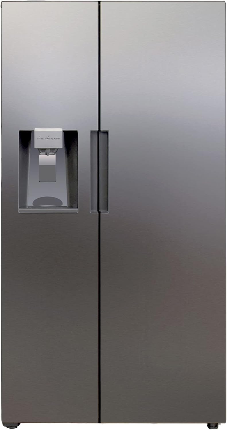 SMETA 36 Inch French Door Refrigerator Full size 26.3 Cu.Ft Freestanding with Auto Ice Maker and Water Dispenser Large Capacity Refrigerator for Home, Stainless Steel