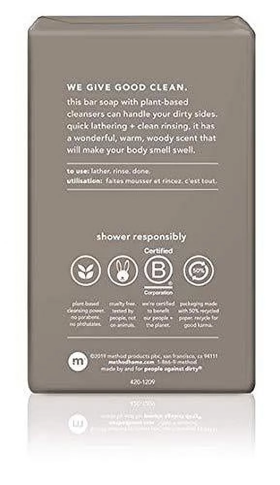 Method Men's - Cedar Cypress Body Wash 18 Ounce & Cedar Cyprus Bar Soap - Set of