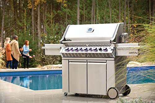 Napoleon PRO500RSIBPSS-3 Prestige PRO BBQ Propane Gas Grill, 500 sq.in. + Infrared Side and Rear Burners, Stainless Steel