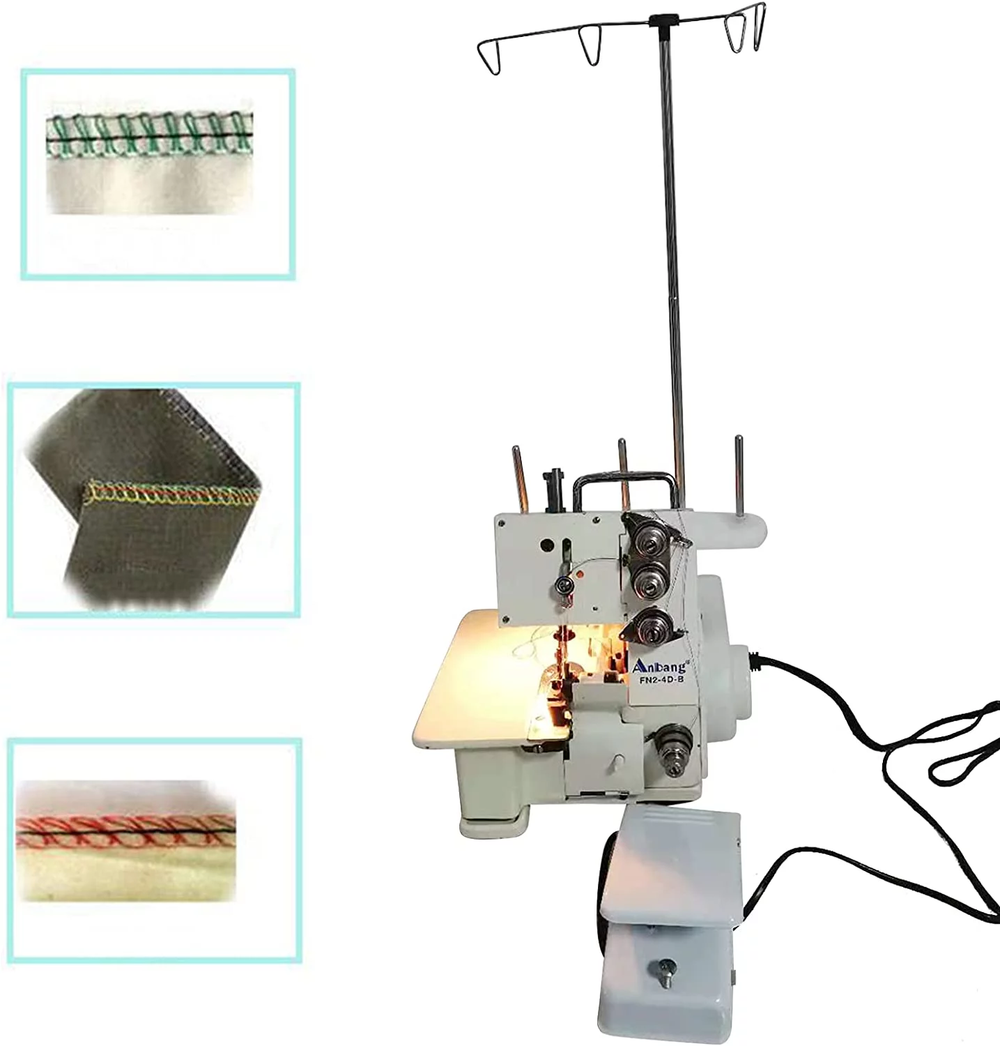 Miumaeov FN2-4D Four-Thread Overlock Serger Household Sewing Machine+Foot Controller