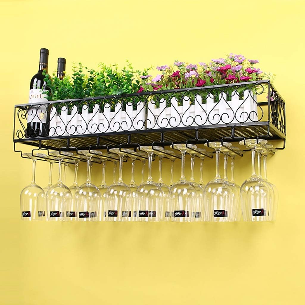Glass wine glass frame Wall-mounted Metal Wine Rack, Dining Room and Kitchen Multifunctional Wine Rack Decoration, Storage Rack, Wine Glass Rack Wine racks (Size : 120cm)