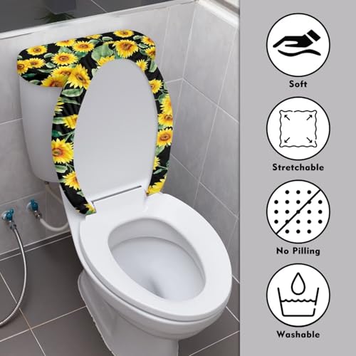 Christmas Bow Bell Toilet Tank Lid Cover and Toilet Seat Lid Cover 2 Pcs Set Toilets Covers with Elastic Cloth Fits Most Toilets Tanks & Lids