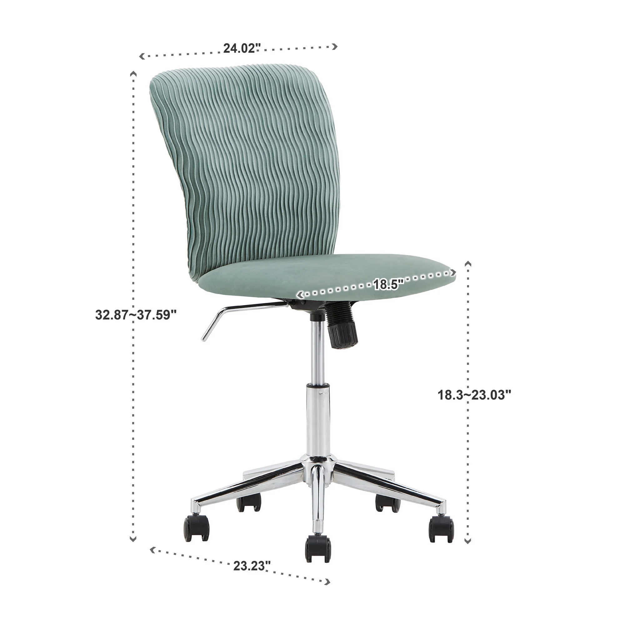 Weston Home Bold 14.57 in Task Chair with Swivel & Adjustable Height, 250 lb. Capacity, Teal