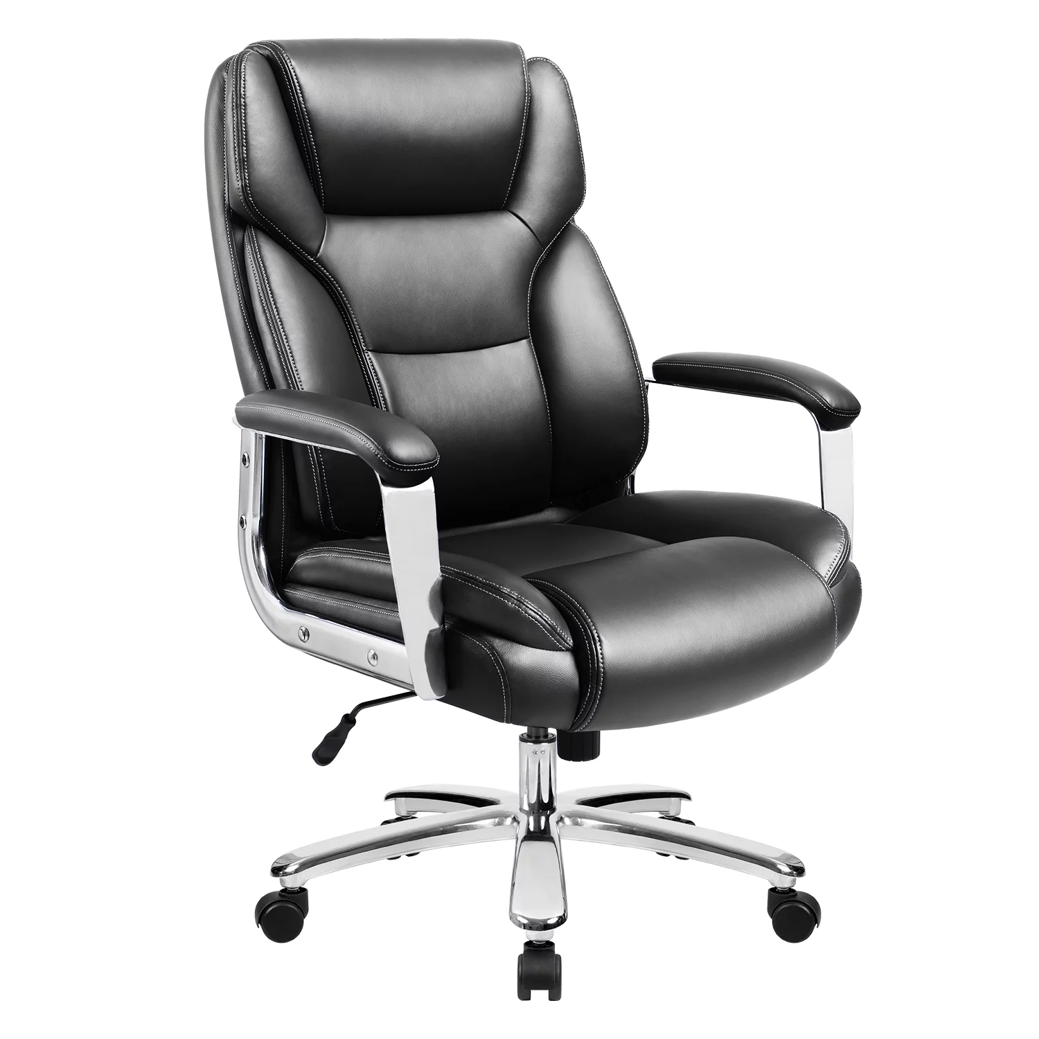 Lacoo Big and Tall Executive Chair High-Level Thick Padded Ergonomics Chair High Back Office and Commercial Chair With PU Leather (Black)