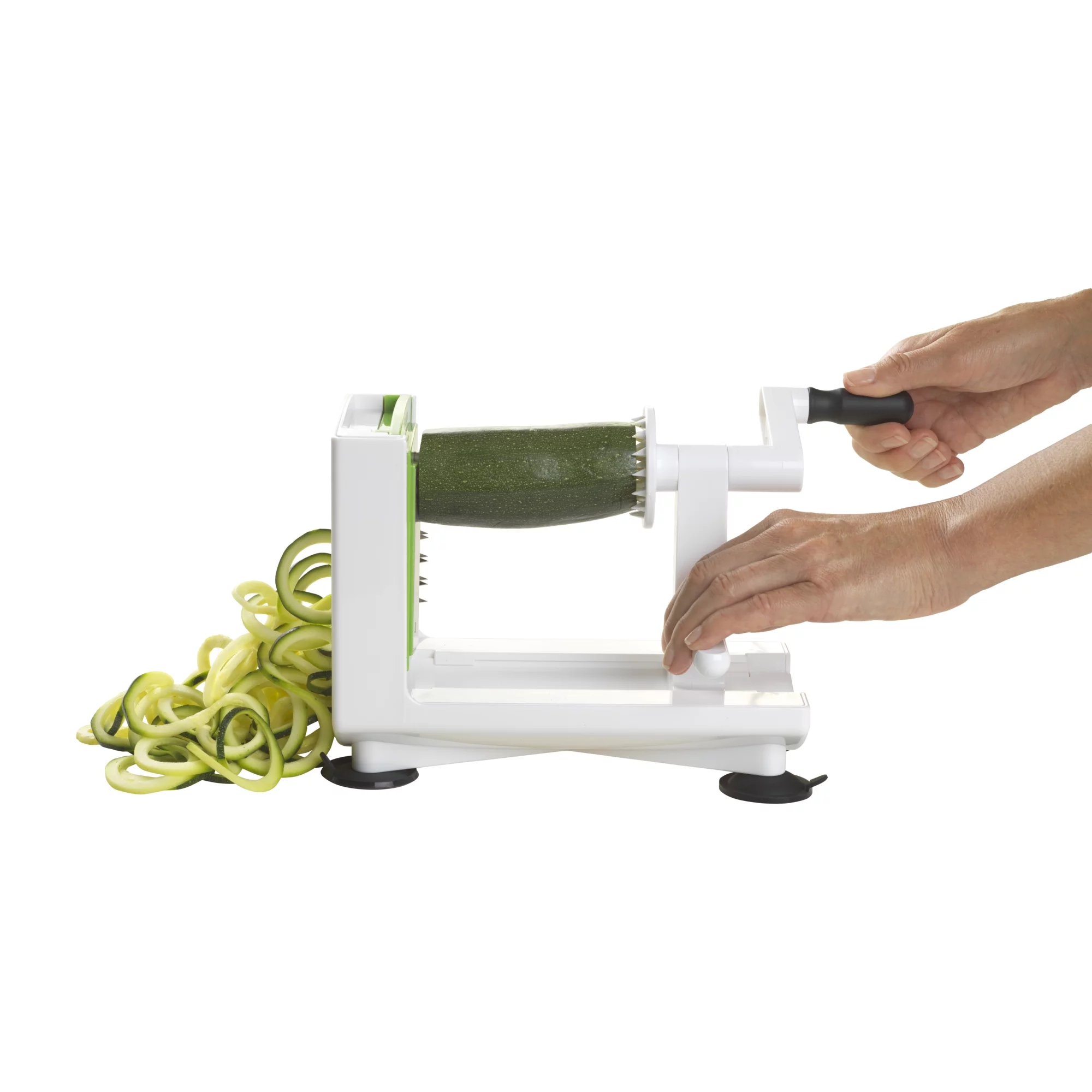 GoodCook Touch Counter Top Veggie Spiralizer with interchangeable blades, White