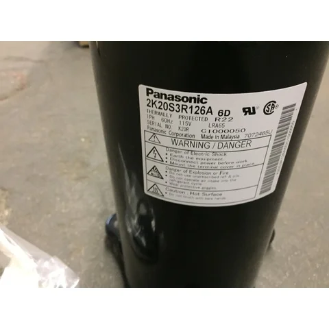 MATSUSHITA 2K20S3R126A-6D 1 TON AC ROTARY COMPRESSOR, 115/60/1 R-22 96558