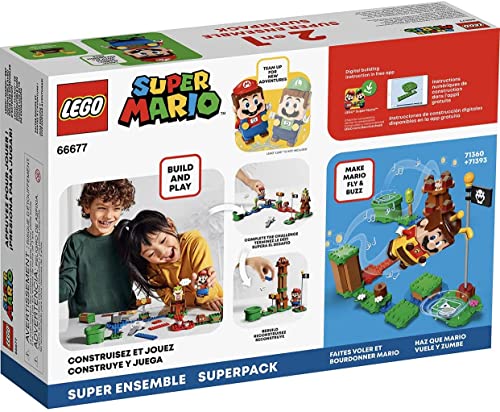 Lego 66677 Super Mario 2 in 1 Super Pack Building Kit (Contains 71360 Adventures with Mario and 71393 Bee Mario) Collectible Toy for Creative Kids 6+