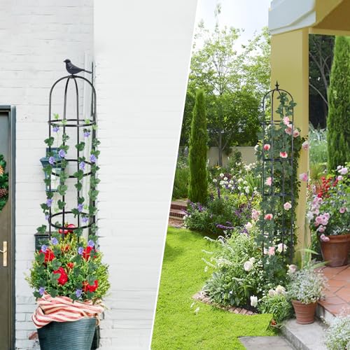 2 Pack Garden Obelisk Trellis for Climbing Plants Indoor and Outdoor 6ft Plant Climbing Trellis for Pots Plant Support Vine Support Flower Trellises pot trellis