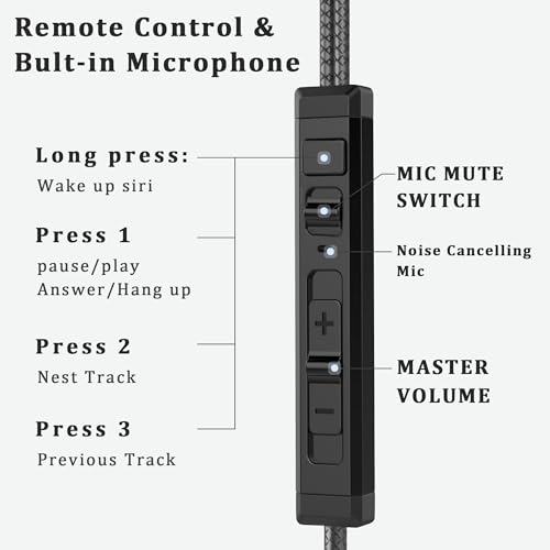 SoundMaster Pro V1 - Gaming Earphones with Dual Audio Drivers,Battle Buds,in-Line Mic with Mute and Volume Control, Compatible with Xbox Series,PS5,PS4,Switch,Pc with 3.5mm