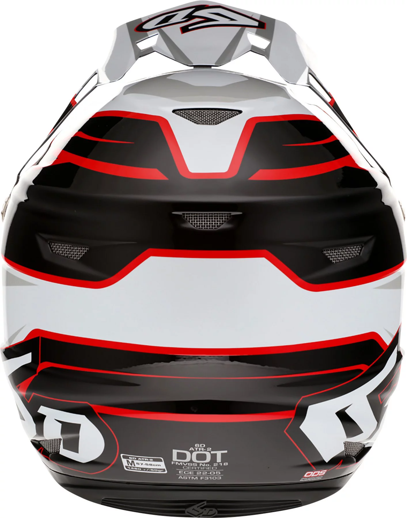 6D ATR-2 Phase Helmet (Medium, White/Red)
