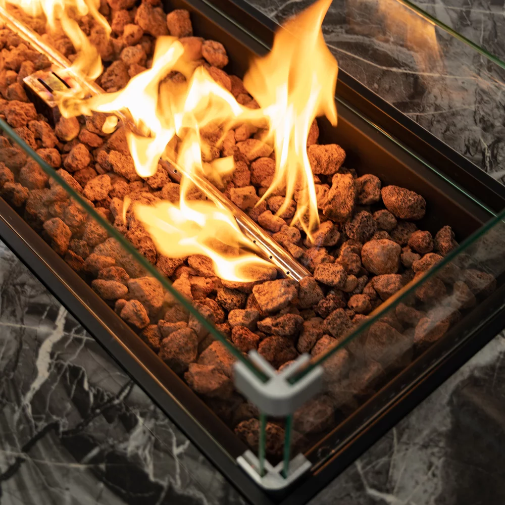 Deko Living 20lbs Wicker Gas Outdoor Firepit Table