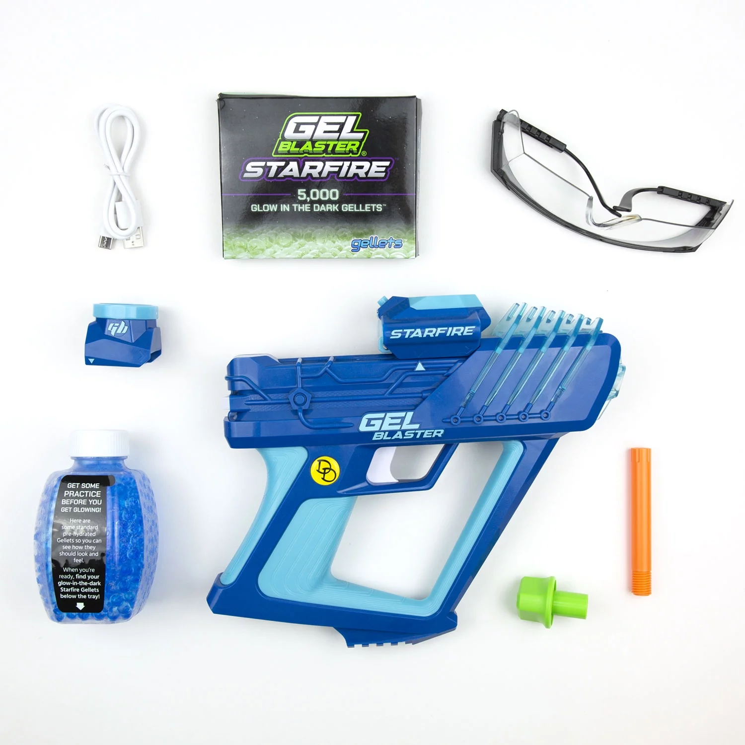Gel Blaster David Dobrik 2-Blast Modes Starfire Glow-in-the-Dark Water Bead Blaster + 5k Gellets