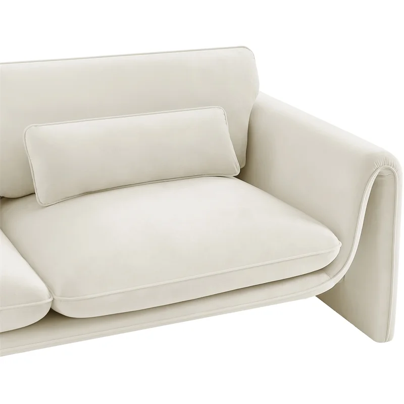 Meridian Furniture Sloan Cream Velvet Fabric Loveseat