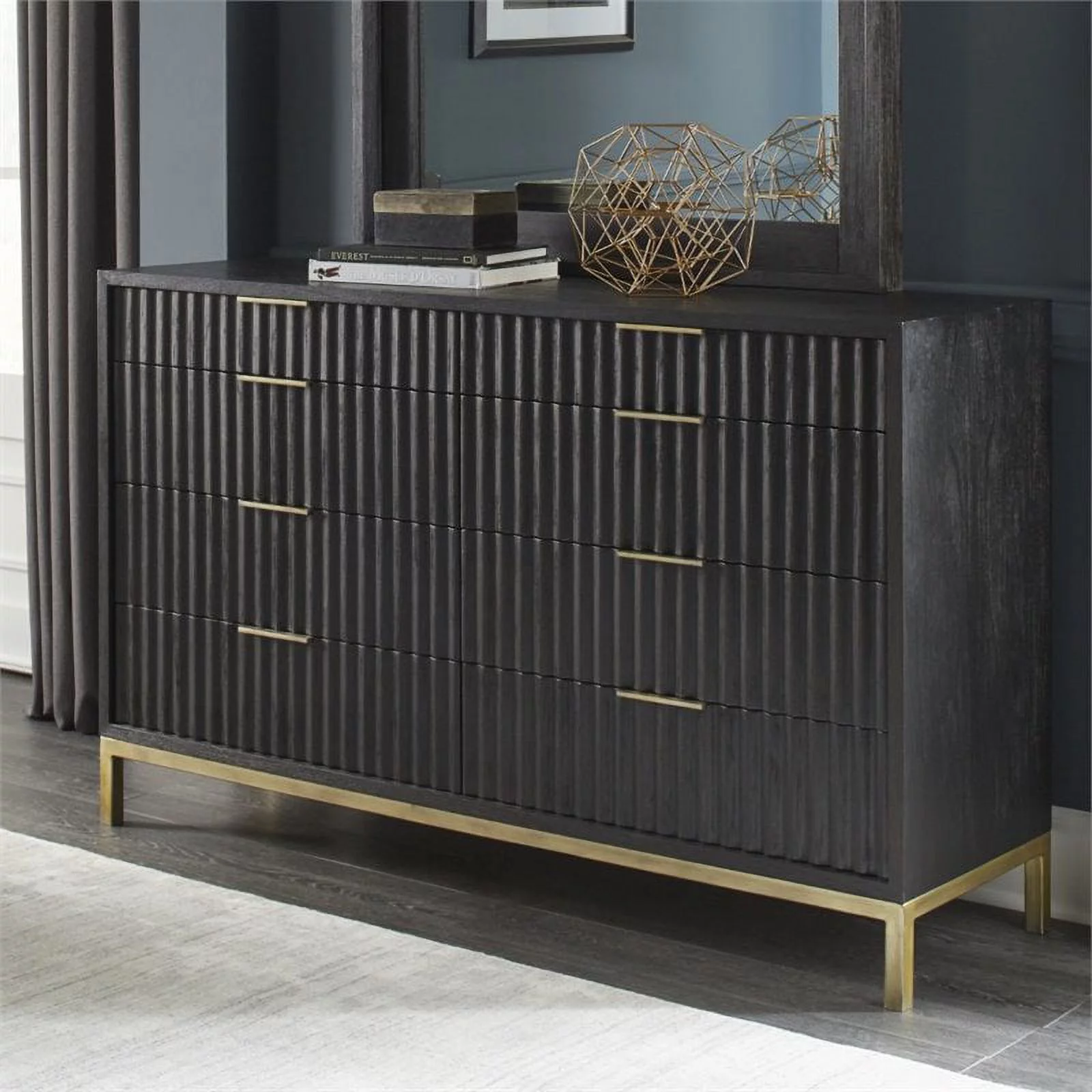 Modus Kentfield 8 Drawer Dresser in Transparent Black Mahogany