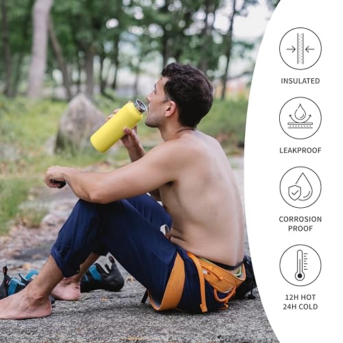 Bambaw 32 oz Water Bottle | Insulated Water Bottles | Water Bottle Stainless Steel | Insulated Travel Water Bottle | Insulated Water Bottle | Stainless Steel Water Bottles | 1 Liter Water Bottles