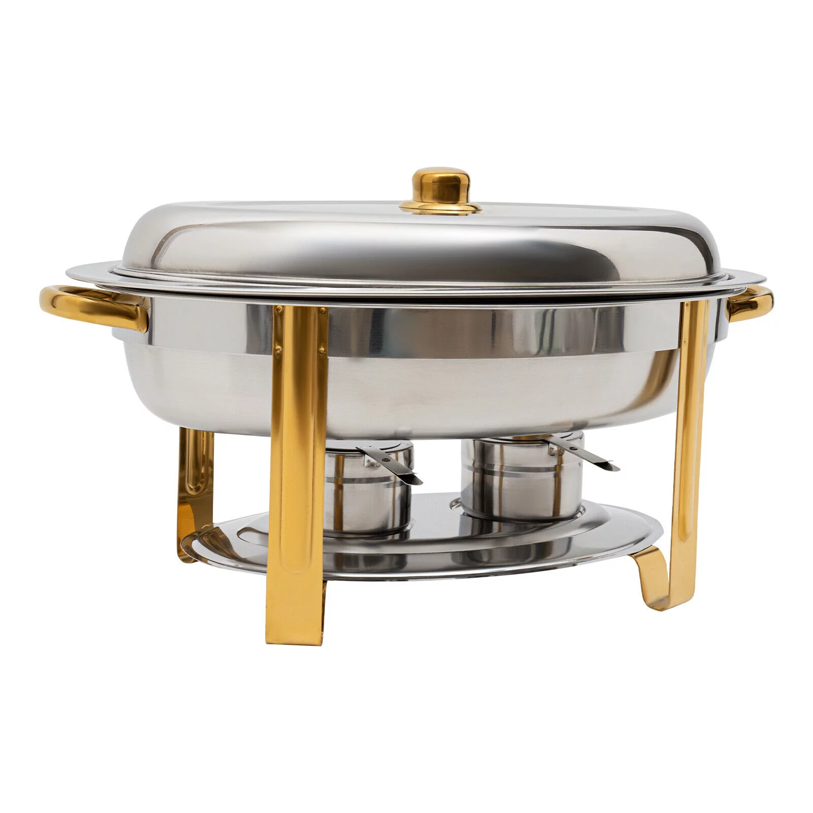5.5L Stainless Steel Chafing Dish Buffet Set Oval Round Chafer BBQ Party W/ Lid
