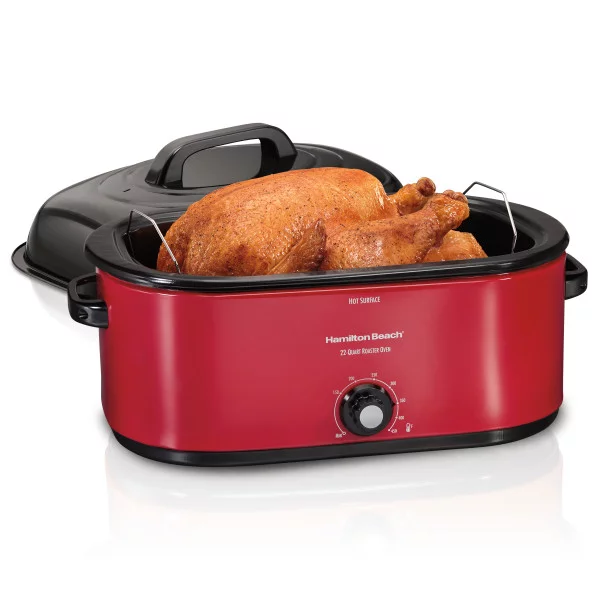 Hamilton Beach 22 Quart Roaster Oven, Fits 28 lb Turkey, Red, Model# 32231