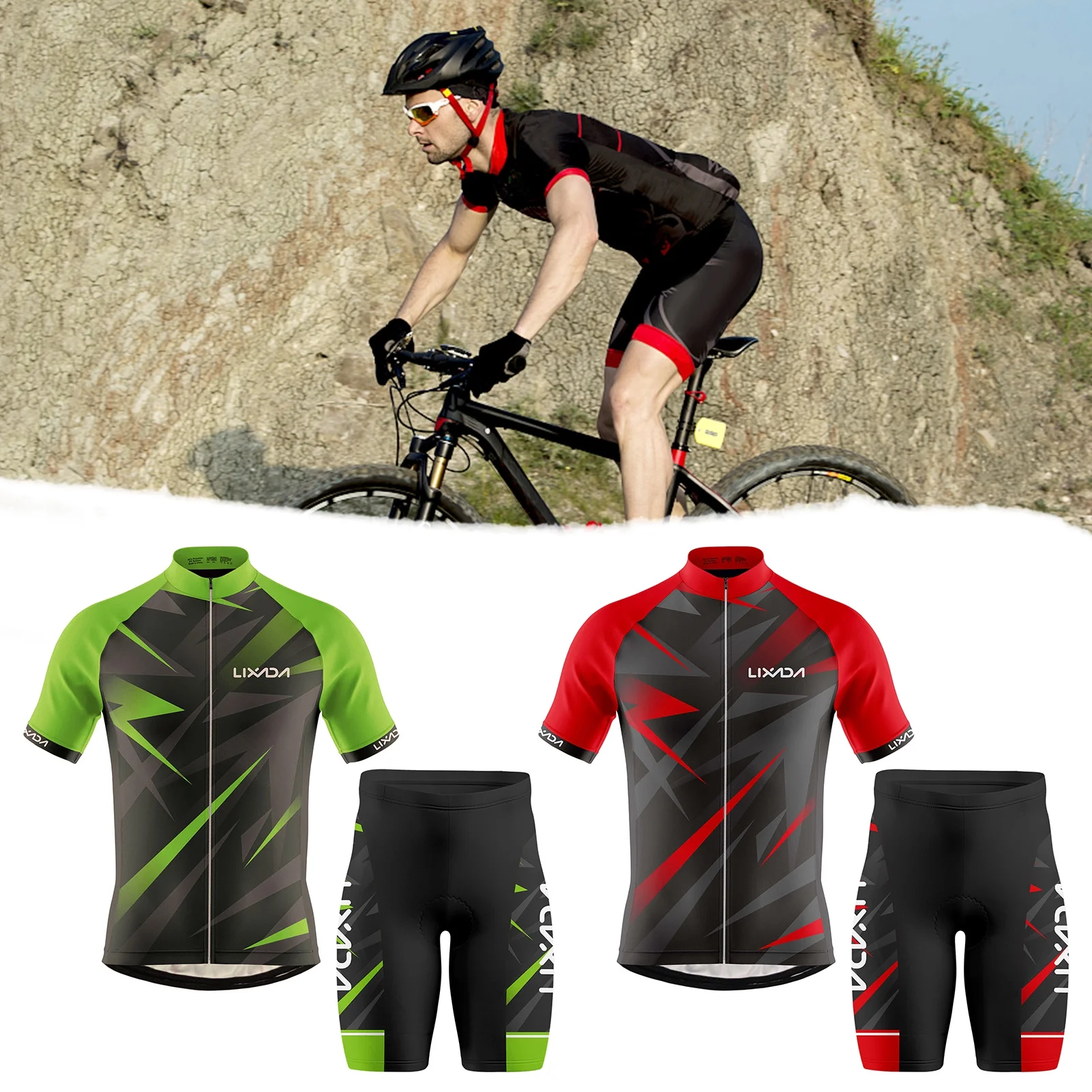 Lixada Cycling Jersey,Shirt And Padded Sleeve Bike Shirt Breathable Sleeve Bike Men Breathable Sleeve And Padded Mtb Bike Shirt And Padded Mtb Suit Sleeve Set Shirt+3d Huiop Suit Men Buzhi Set Men