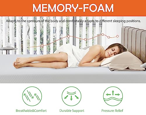 Green Tea Queen Mattress, 5 Inch Gel Memory Foam Queen Mattresses Cooling Mattress Pad, CertiPUR-US Certified Queen Size Mattresses for Kids/Adults, Bed-in-a-Box/Pressure Relieving, Queen