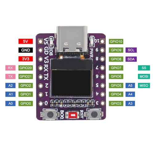 3PCS ESP32-C3 OLED Development Board with 0.42 Inch OLED Module Ceramic Antenna WiFi Bluetooth ESP32 Supermini Development Board
