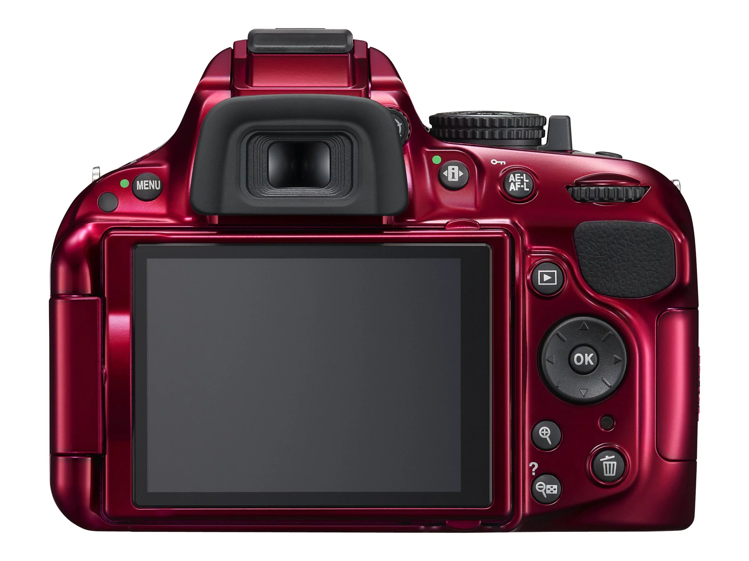 Nikon D5200 - Digital camera - SLR - 24.1 MP - APS-C / 30 fps - 3x optical zoom AF-S VR DX 18-55mm lens - red