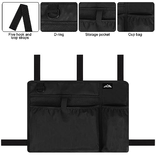 supregear Walker Bag with Cup Holder, Water-Resistant Wheelchair Pouch Folding Walker Accessory Basket for Wheelchairs, Rollators, Scooters, Blue