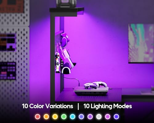 MOTPK L Shaped Gaming Desk with Shelf & 4 Drawers, 43