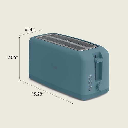 bella 2 Slice Slim Toaster, Fits-anywhere™ Kitchenware, 6 Setting Shade Control with Reheat & Cancel Buttons, Removable Crumb Tray, 10” Long Slot, Anti Jam & Auto Shutoff, 900 Watt, Oatmilk
