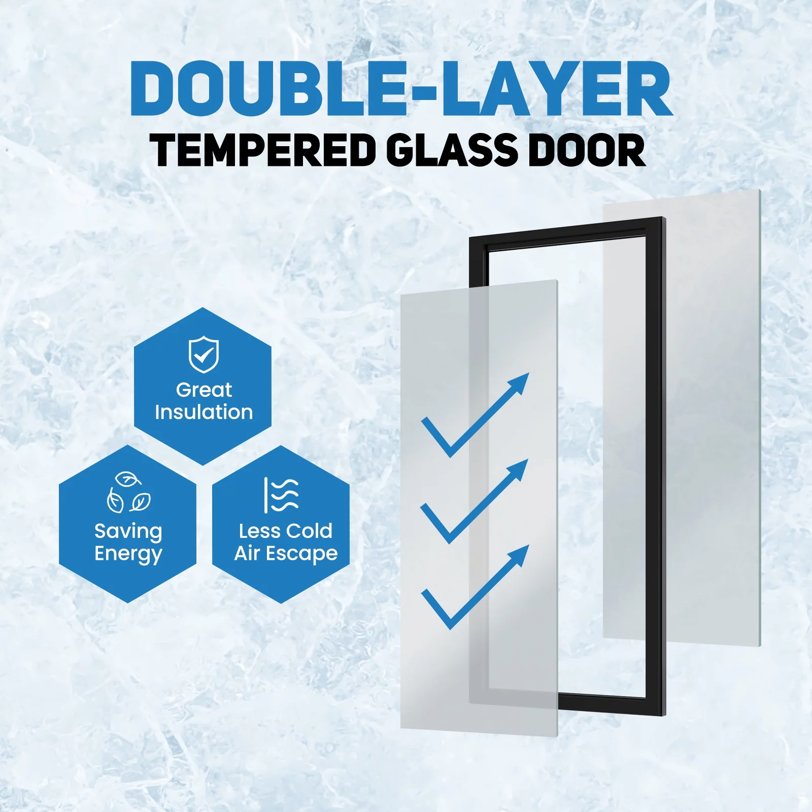 Chingoo 24'' Merchandiser Refrigerator with Double Glass Doors, 11 Cu.ft Display Fridge w/ Adjustable Shelves, 35-46℉-Black