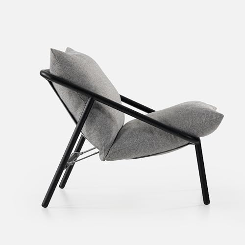 ZINUS Aidan Sling Accent Chair, Metal Framed Armchair with Shredded Foam Cushioning, Black