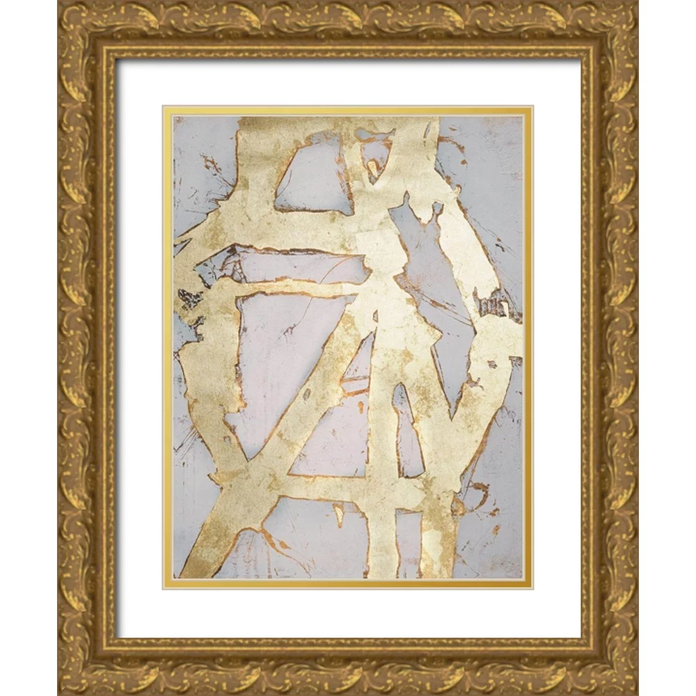 Ashley, Erin 15x18 Gold Ornate Wood Framed with Double Matting Museum Art Print Titled - Ace of Spades in Gold I