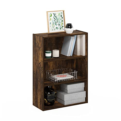 Furinno Pasir 3-Tier Open Shelf Bookcase, Americano