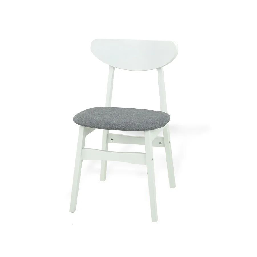 SK New Interiors Set of 4 Solid Wood Yumiko Dining Kitchen Modern Side Chairs w/Padded Seat White