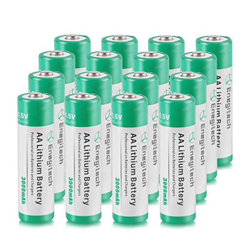 AA Lithium Battery, 3000mAh 1.5V Double A Lithium Battery for Blink Camera, Doorbell, Smart Lock Deadbolt, Security Aralm System Non-Rechargeable 16 Pack