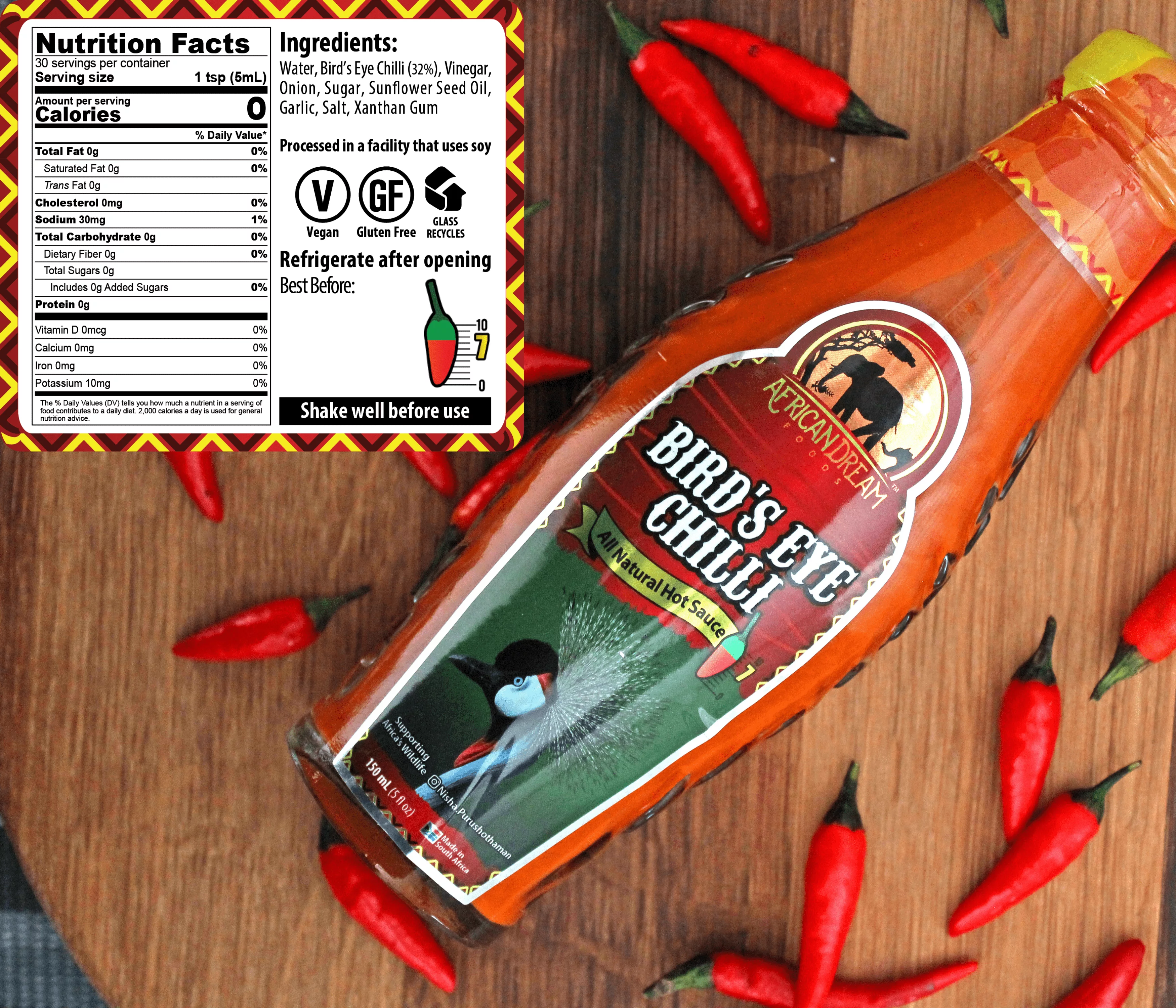 African Dream Foods Mild to Spicy Sauce Gift Pack - Jalanasco - Fermented Jalapeno, Lemon & Garlic Peri-Peri, Bird’s Eye Chili | 5 fl oz Bottles, 3PK