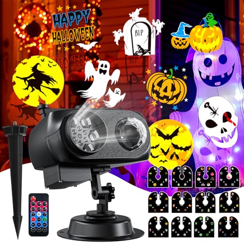 Christmas Halloween Projector Lights Outdoor, Holiday Projector for Yard Home Decor - Xmas Halloween Outdoor Projection Lights for Christmas Decor
