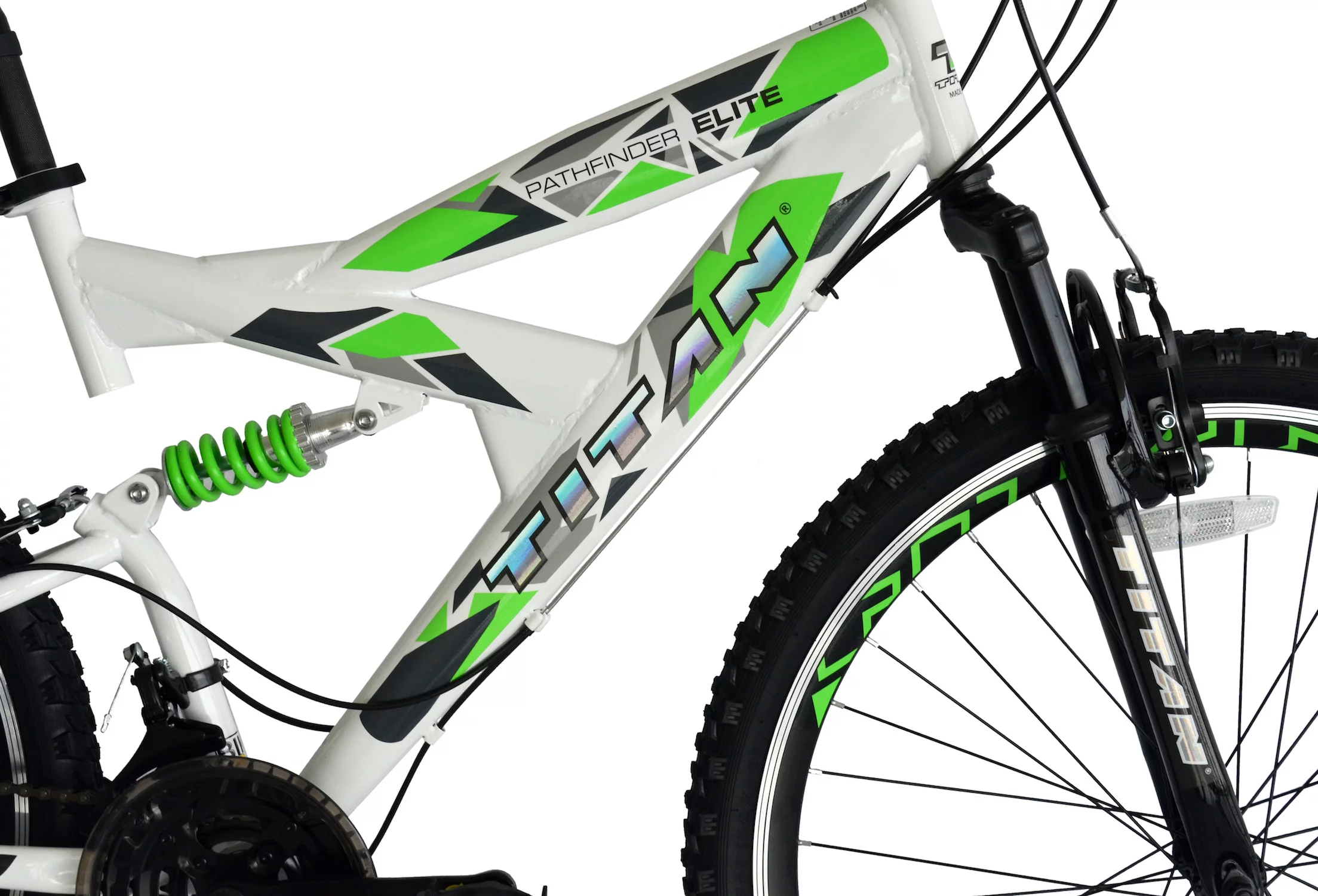 TITAN Pathfinder Elite Dual Suspension Mountain Bike, Unisex, 21-speeds, 18-Inch Frame