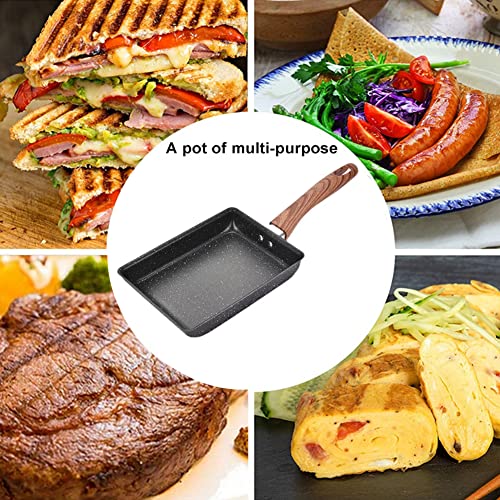 Japanese Omelette Pan-Tamagoyaki Nonstick Pan-Square Pan -Egg Roll Pan-Rectangle Frying Pan-Small Frying Egg Pan, Cooktop Safe, Easy to Clean,6.3 x 7.8 inch (Black)