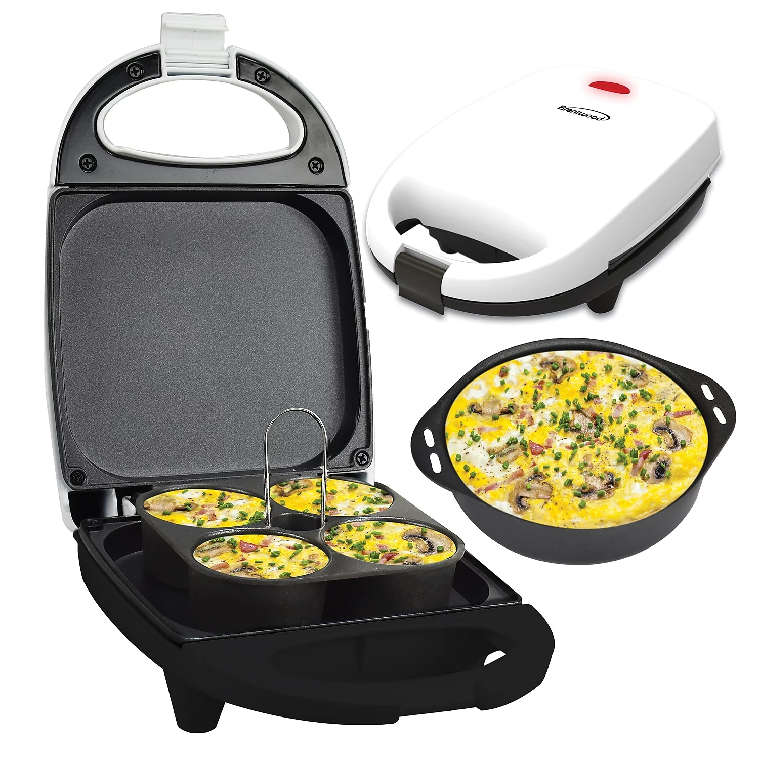 Brentwood TS-256W 530-Watt Mini Sous Vide-Style 8.5in. Length, 3.5in. Height Egg Bite Maker - White