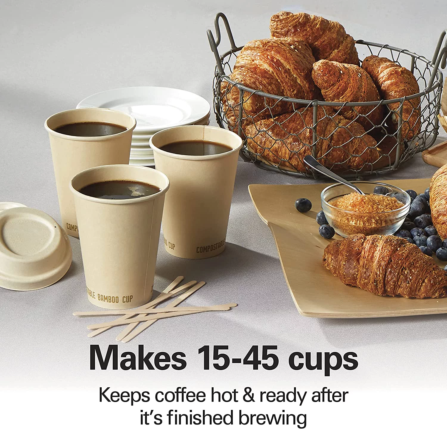 Hamilton Beach 40521 Coffee Urn and Hot Beverage Dispenser, 45 Cup, Fast Brew, Silver