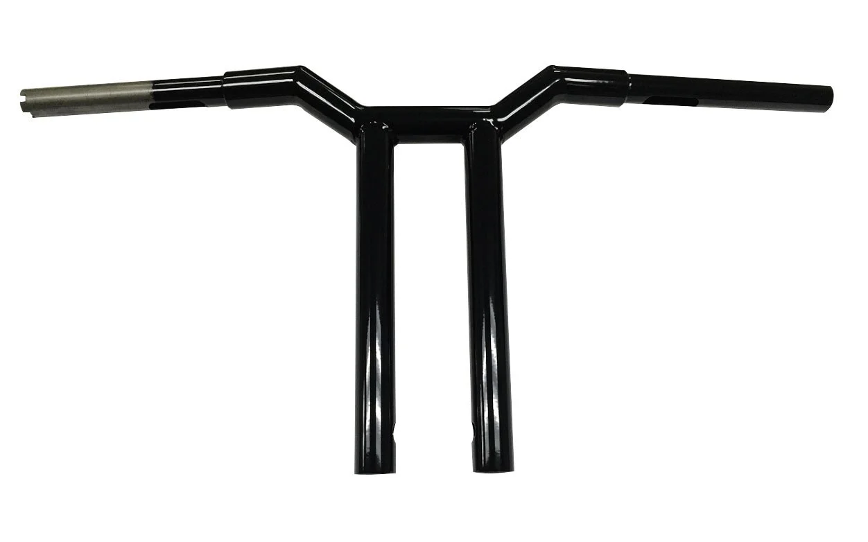 Dominator Industries 1 1/4 inch Lane Splitter MX-T Bar, 12 inch Rise, Gloss Black Compatible With 1996-2018 Dyna, Softail and Sportster