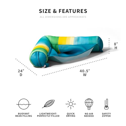 Big Joe Noodle Sling, No Inflation Needed, Pool Float with Armrests, Quick Draining Fabric, Cup Holder