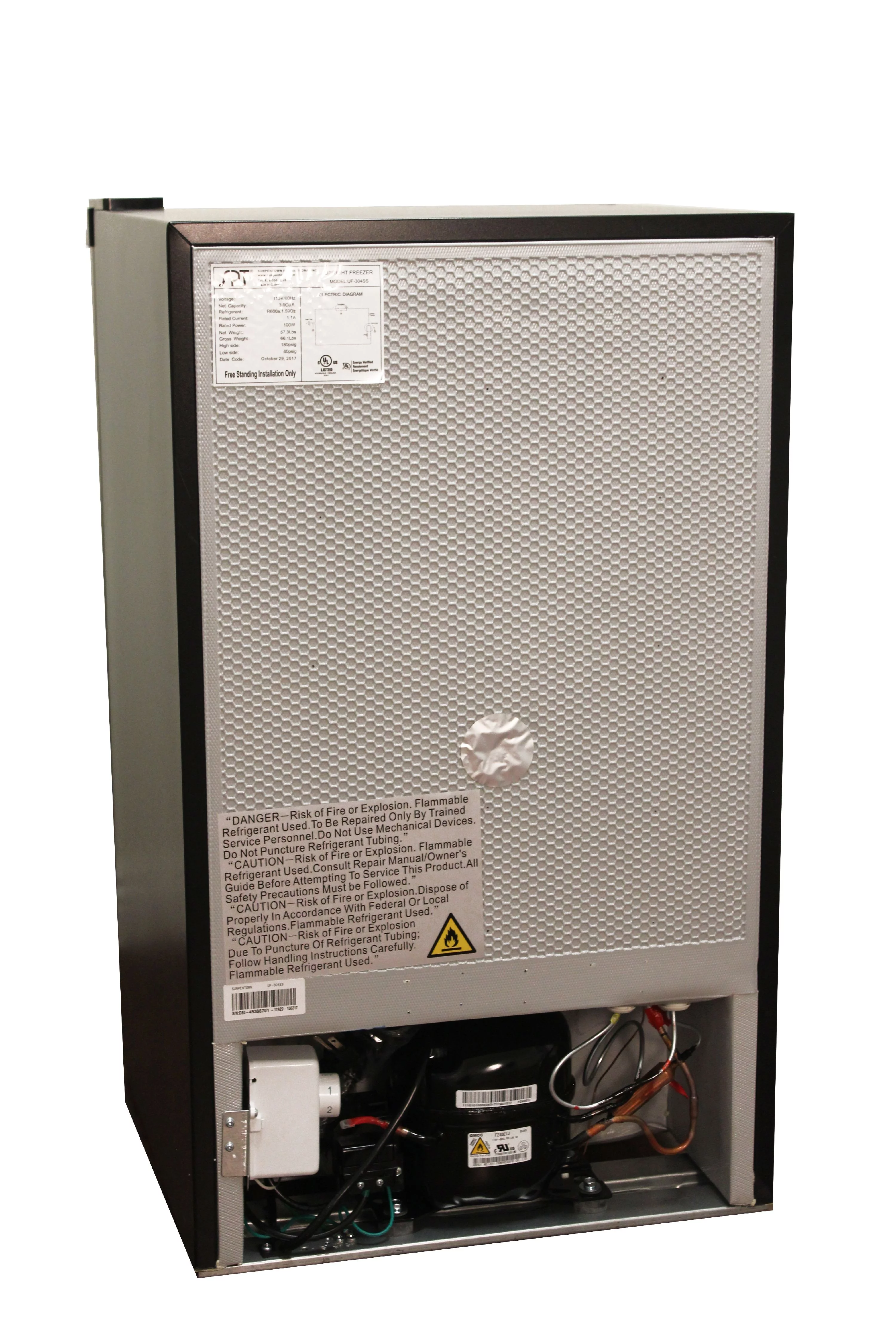 Sunpentown 3.0 Cu ft Upright Freezer with Energy Star, Stainless Steel