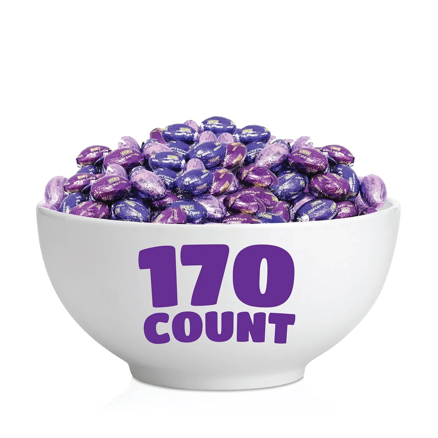 HERSHEY'S SPECIAL DARK Chocolate Mini Eggs Candy, Purple Foil, Bulk Pack 2 Pounds
