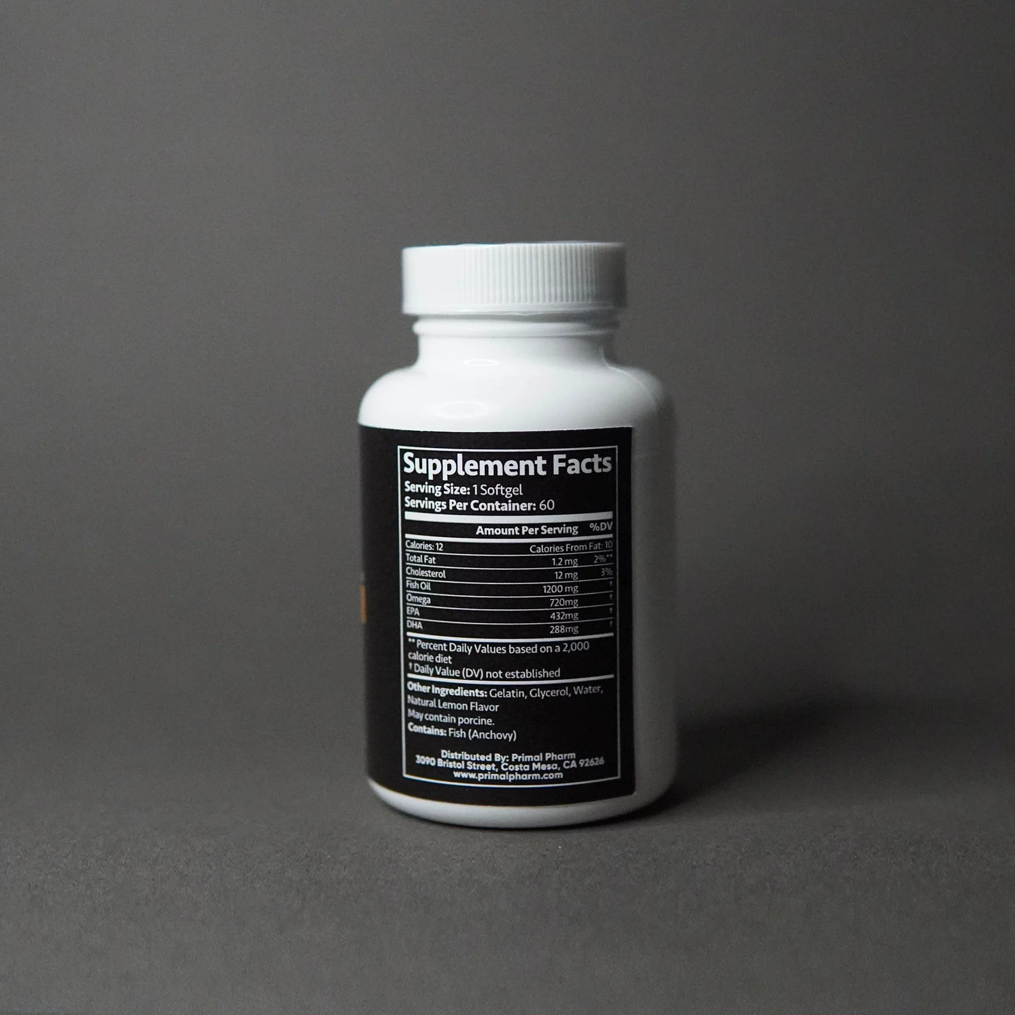 Omega-3 Fish Oil 2400mg, Sea Harvested - Primal Pharm OMEGA