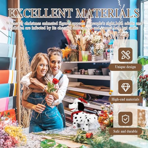 SdeNow Twerking Dog Toy Booty Shaking Walking Santa Claus Puppy Musical Animated Christmas Plush Santa Singing and Dancing Stuffed Animals Dog-English Song