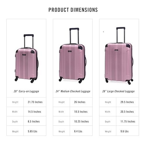 Kenneth Cole REACTION Out of Bounds Lightweight Hardshell 4-Wheel Spinner Luggage, Cobalt Blue, 20-Inch Carry On