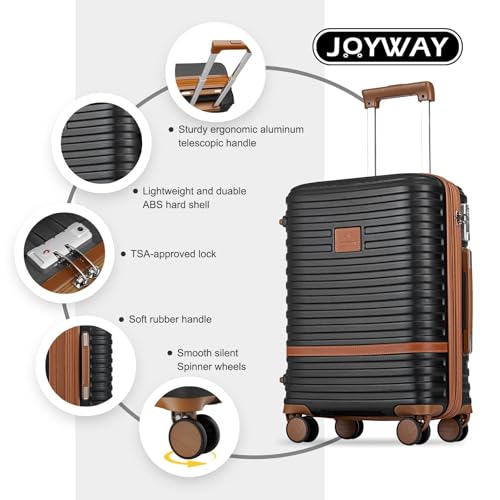 Joyway Expandable Carry on Luggage Sets Airline Approved, Lightweight Hard Shell 20 Inch Carry-on Suitcase with Spinner Wheels