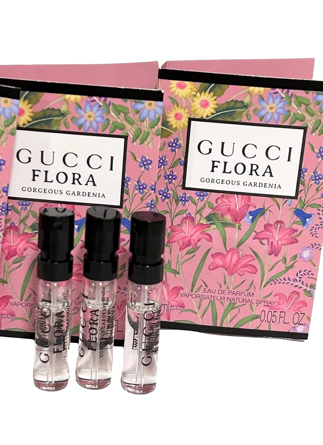 Gucci Flora Sample Perfume Perfume Gorgeous Gardenia Women Spray 1.5 ml / 0.05 oz set of 3